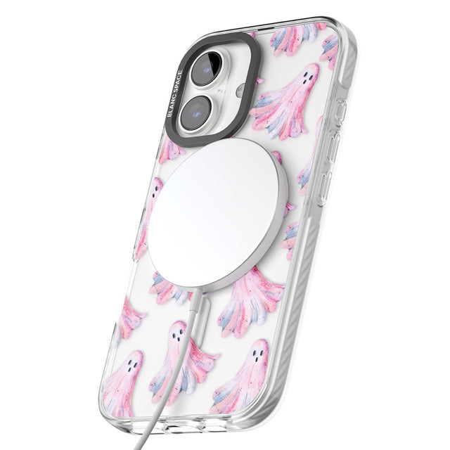 Pink Ghosts Impact Magsafe Phone Case for iPhone 16, iPhone 16 Plus