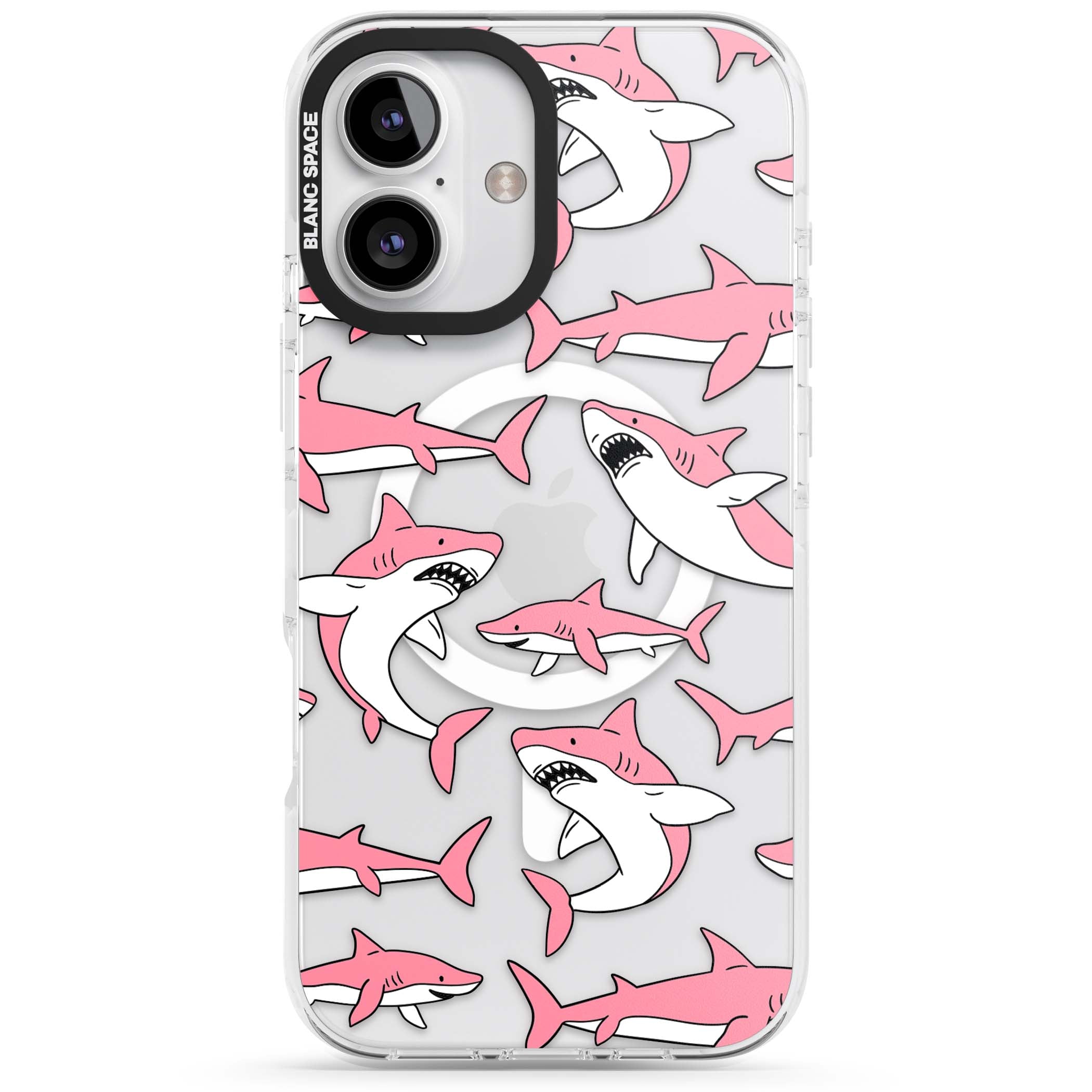 Bubblegum Sharks for her iPhone case | Impact Magsafe case for iPhone 16, iPhone 16 Plus