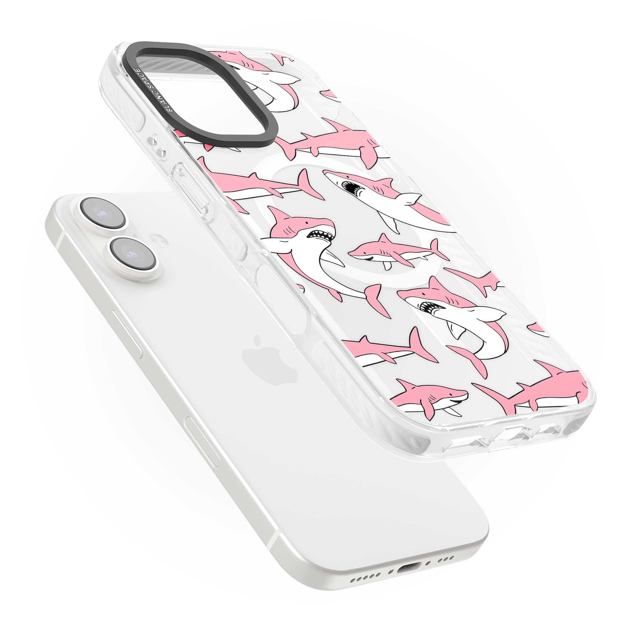 Bubblegum Sharks for her iPhone case | Impact Magsafe case for iPhone 16, iPhone 16 Plus
