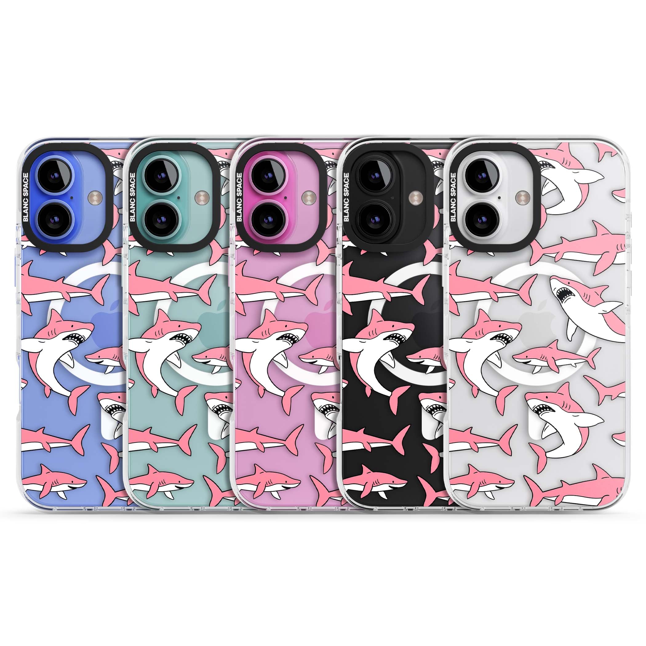 Bubblegum Sharks for her iPhone case | Impact Magsafe case for iPhone 16, iPhone 16 Plus