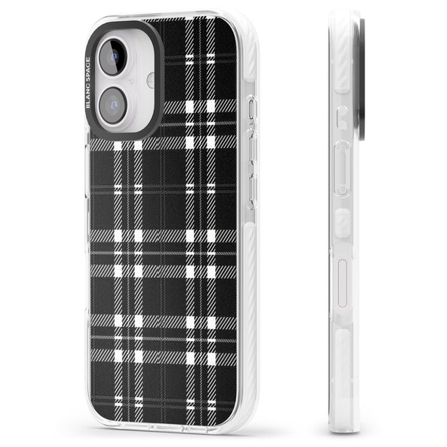 iPhone 16 Pro Max Divine Black Plaid Black Impact Phone Case