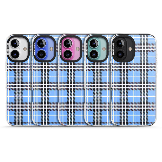 iPhone 16 Pro Max Blue Plaid Black Impact Phone Case