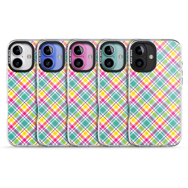 iPhone 16 Pro Max Crosshatch Plaid Black Impact Phone Case