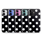 iPhone 16 Pro Max Chic Black Polka Dot Black Impact Phone Case