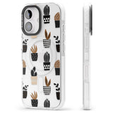 iPhone 16 Pro Max Large Mixed Plants Pattern - Clear Black Impact Phone Case