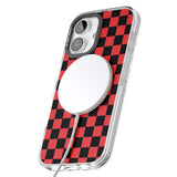 iPhone 16 Pro Max Red Black Checkered Black Impact Phone Case