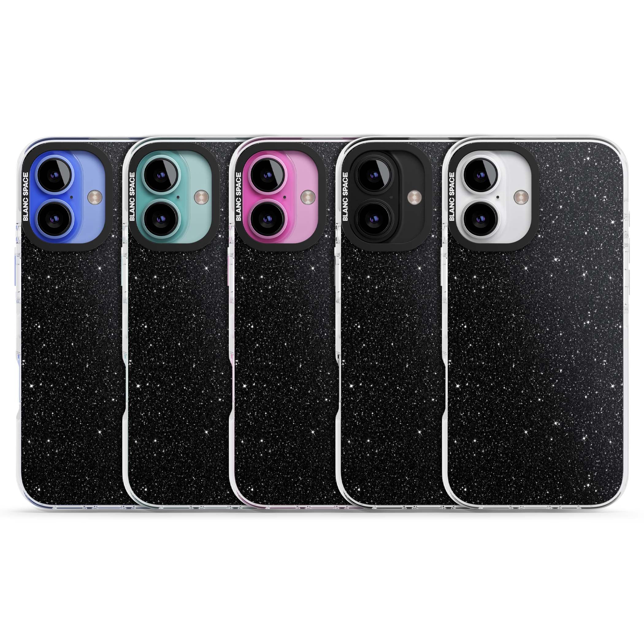 Black Glitter black glitter iPhone case featuring an all-over sparkly shimmer pattern on a jet black base | Impact Magsafe case for iPhone 16, iPhone 16 Plus