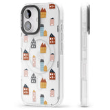 iPhone 16 Pro Max Cute Scandinavian Buildings Black Impact Phone Case