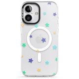 iPhone 16 Pro Max Pastel Stars Pattern Black Impact Phone Case