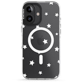 iPhone 16 Pro Max White Stars Pattern Black Impact Phone Case