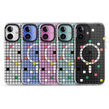 iPhone 16 Pro Max Vibrant Clear Geometric Grid Black Impact Phone Case