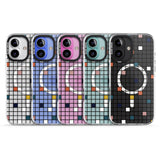 iPhone 16 Pro Max Earthtone Clear Geometric Grid Black Impact Phone Case