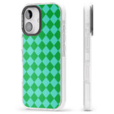 iPhone 16 Pro Max Retro Green Diamond Plaid Black Impact Phone Case