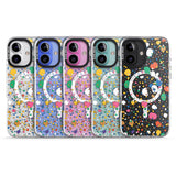 iPhone 16 Pro Max Colourful Confetti Pebbles Black Impact Phone Case