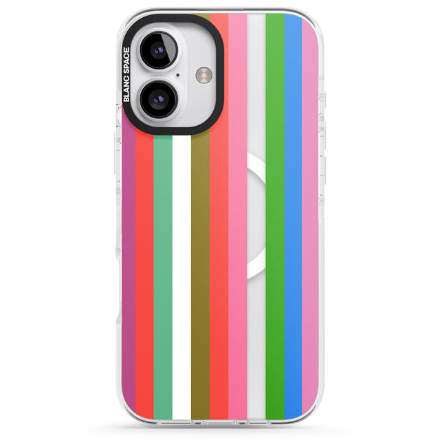 iPhone 16 Pro Max Vibrant Stripes Black Impact Phone Case