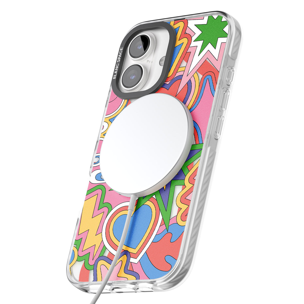 iPhone 16 Pro Max Psychedelic Pop Art Explosion Black Impact Phone Case