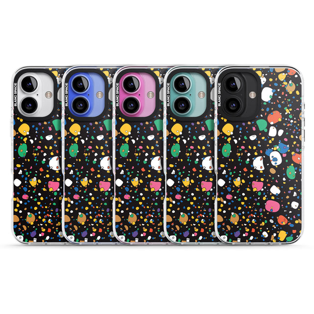 iPhone 16 Pro Max Colourful Confetti Pebbles (Black) Black Impact Phone Case