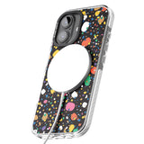 iPhone 16 Pro Max Colourful Confetti Pebbles (Black) Black Impact Phone Case