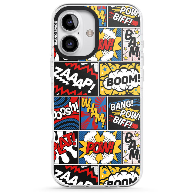 iPhone 16 Pro Max Onomatopoeia Black Impact Phone Case