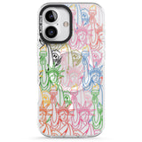 iPhone 16 Pro Max Multicolour Liberty Line Pattern Black Impact Phone Case