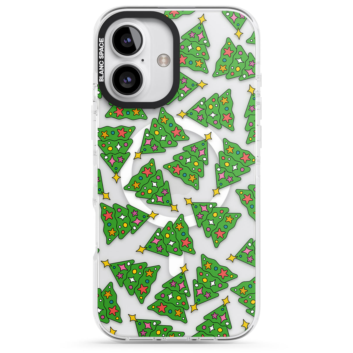 iPhone 16 Pro Max Christmas Tree Pattern Black Impact Phone Case