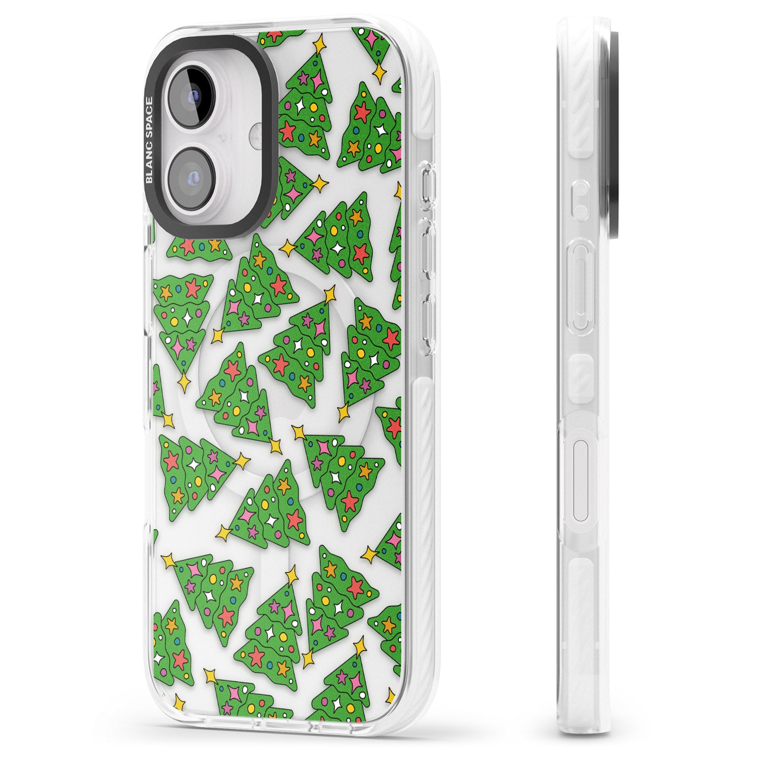 iPhone 16 Pro Max Christmas Tree Pattern Black Impact Phone Case
