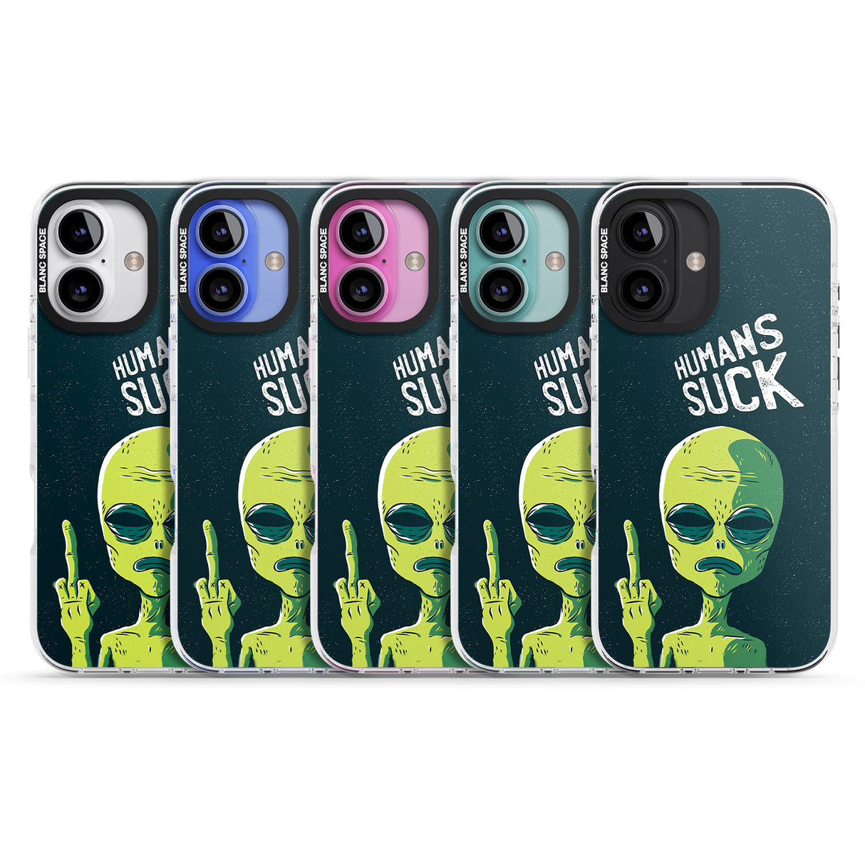 iPhone 16 Pro Max Humans Suck Alien Black Impact Phone Case