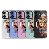 iPhone 16 Pro Max Sugar Skull Tiger Black Impact Phone Case