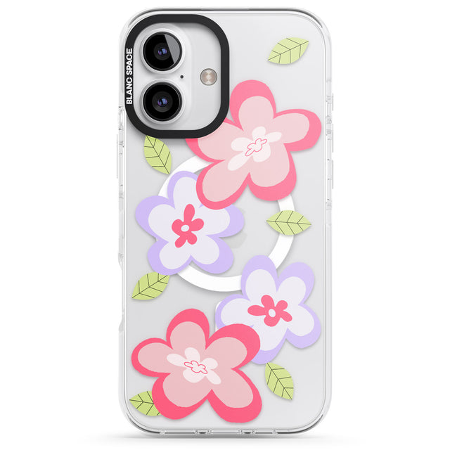 iPhone 16 Pro Max Funky Flowers Black Impact Phone Case