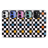 iPhone 16 Pro Max Vibrant Retro Checkered Black Impact Phone Case + Magsafe