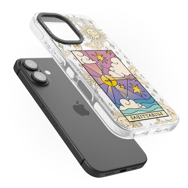 iPhone 16 Pro Max Celestial Zodiac - Sagittarius Black Impact Phone Case + Magsafe