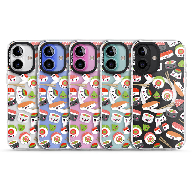 iPhone 16 Pro Max Kawaii Sushi Mix Black Impact Phone Case