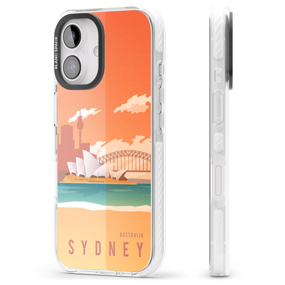 iPhone 16 Pro Max Vintage Travel Poster Sydney Black Impact Phone Case