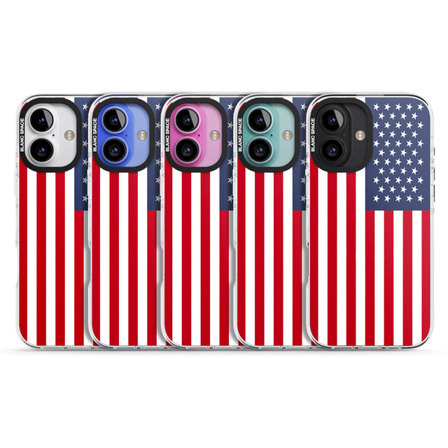 iPhone 16 Pro Max American Flag Black Impact Phone Case