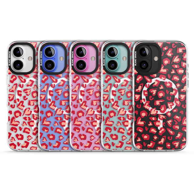 iPhone 16 Pro Max Heart Leopard Print Black Impact Phone Case