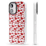 iPhone 16 Pro Max Sketched Heart Pattern Black Impact Phone Case