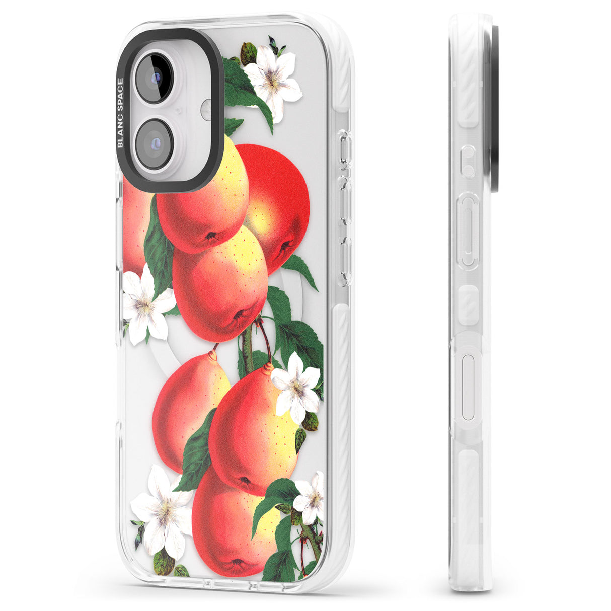 iPhone 16 Pro Max Vintage Painted Peaches Black Impact Phone Case + Magsafe