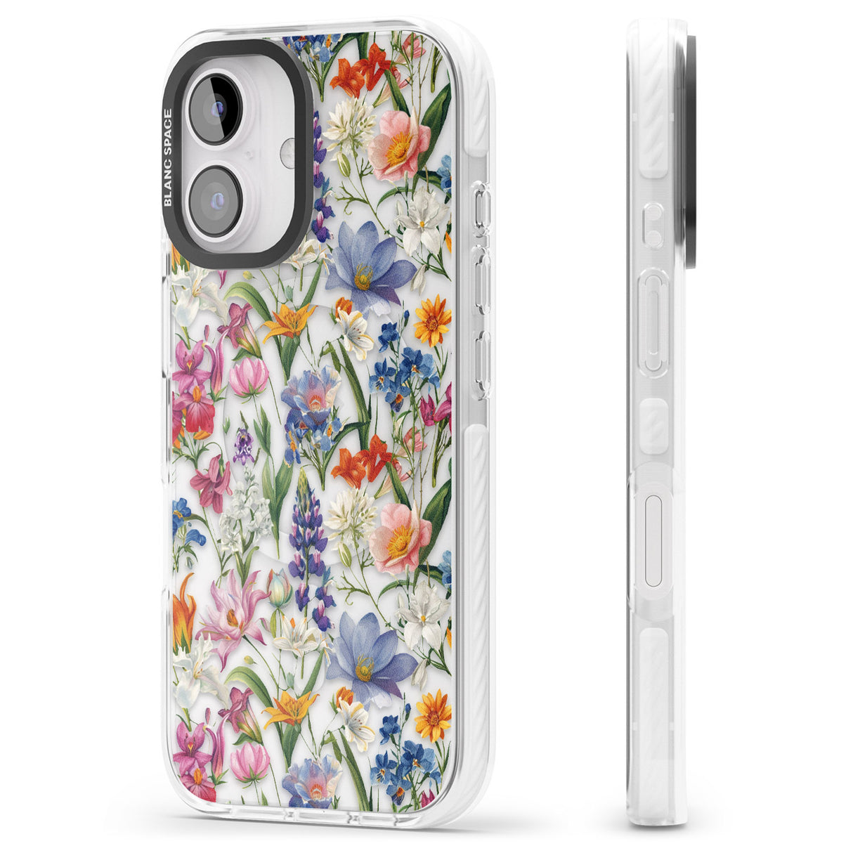 iPhone 16 Pro Max Vintage Wildflowers Black Impact Phone Case + Magsafe