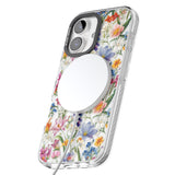 iPhone 16 Pro Max Vintage Wildflowers Black Impact Phone Case + Magsafe