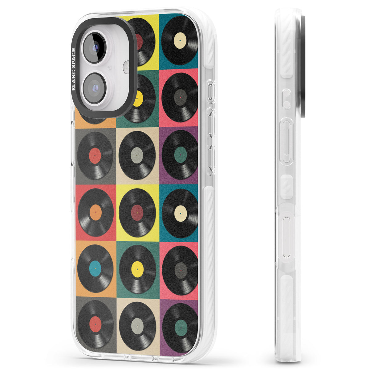 iPhone 16 Pro Max Vinyl Record Pattern Black Impact Phone Case