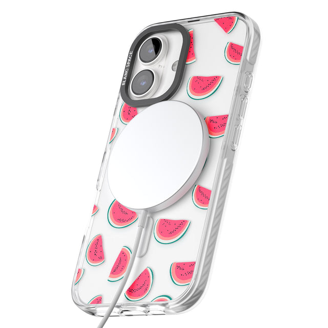 iPhone 16 Pro Max Watermelon Slices - Clear Black Impact Phone Case