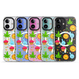 iPhone 16 Pro Max Kawaii Weed Pattern Black Impact Phone Case