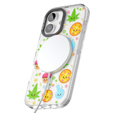 iPhone 16 Pro Max Kawaii Weed Pattern Black Impact Phone Case