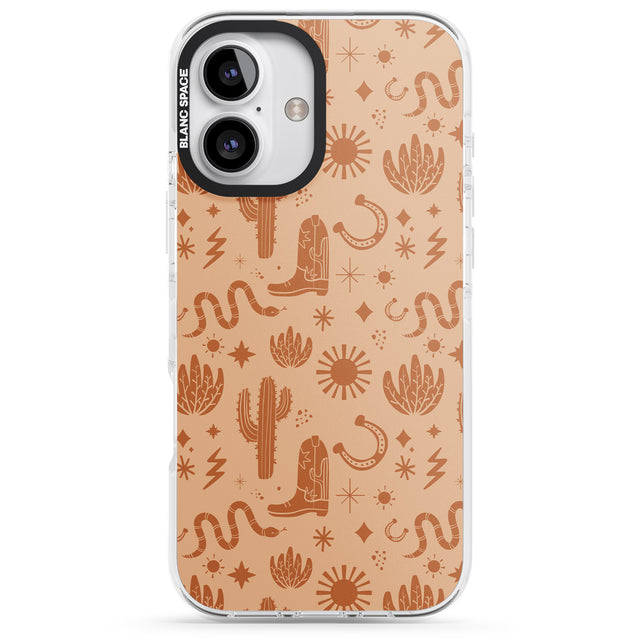 iPhone 16 Pro Max Wild West Pattern Black Impact Phone Case