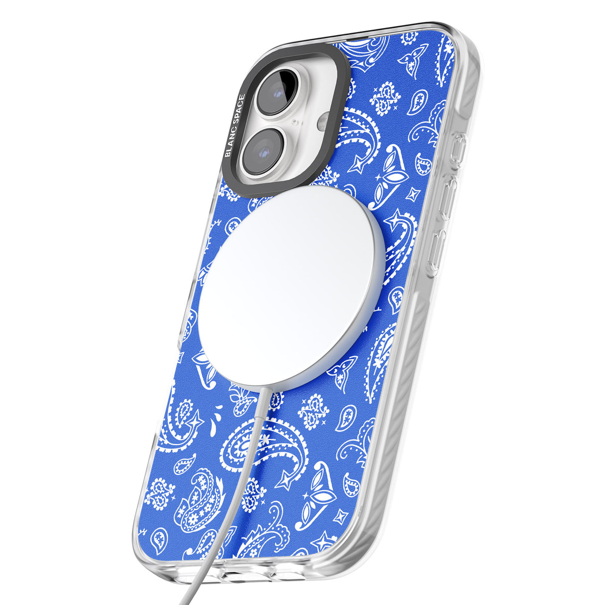 iPhone 16 Pro Max Blue Bandana Black Impact Phone Case