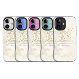 iPhone 16 Pro Max Aquarius Emblem - Solid Gold Marbled Design Black Impact Phone Case