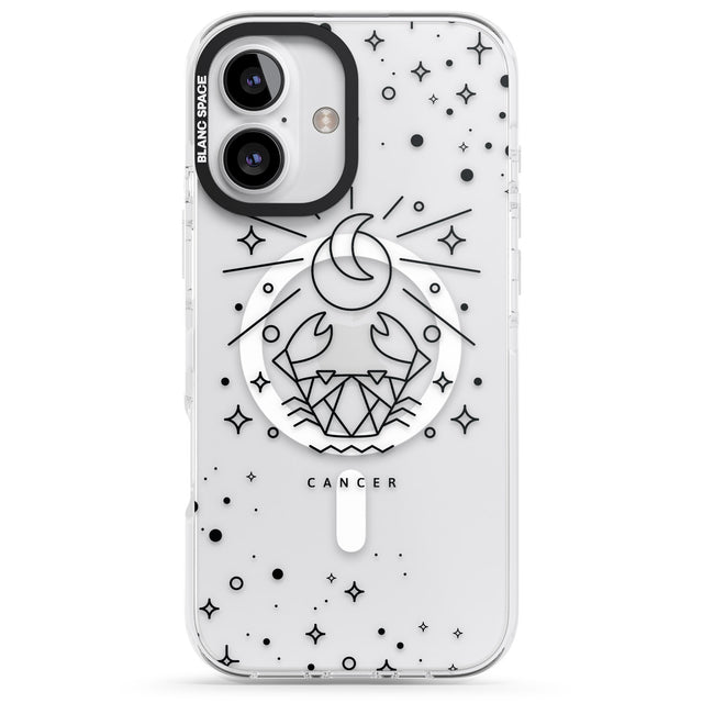 iPhone 16 Pro Max Cancer Emblem - Transparent Design Black Impact Phone Case