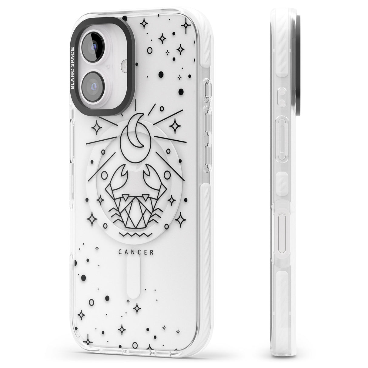 iPhone 16 Pro Max Cancer Emblem - Transparent Design Black Impact Phone Case