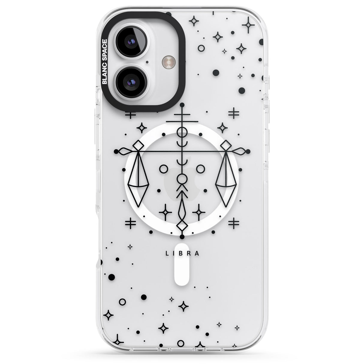 iPhone 16 Pro Max Libra Emblem - Transparent Design Black Impact Phone Case