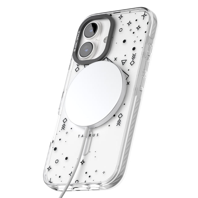 iPhone 16 Pro Max Taurus Emblem - Transparent Design Black Impact Phone Case